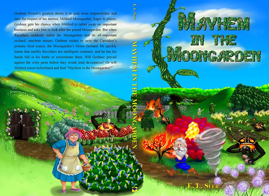 Mayhem in the Moongarden full cover; featuring Lisa the Butterfly Bush.